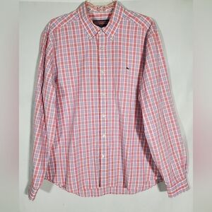 VINEYARD VINES PINK PLAID COLLEGIATE FIT WHALE LOGO BY SHEP & IAN DRESS SHIRT